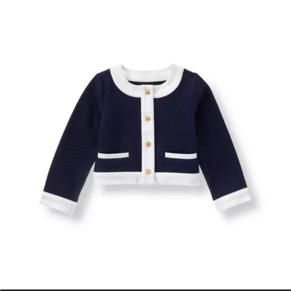 Janie and Jack girls Black/ white cardigan - size 5/6